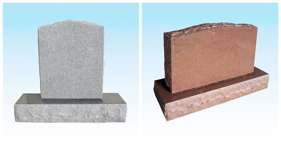 American black granite headstone